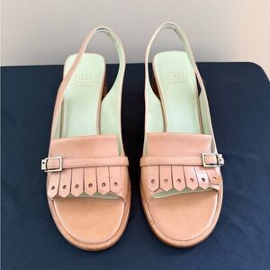 CIRCA Joan & David Leather Tan Sandals